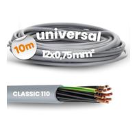 Lapp 1119112 Ölflex Classic 110 - Cable de control de PVC (10 m, 12 x 0,75 mm², con conductor de protección verde y amarillo, 12 G0,75 mm², cable de control de 12 núcleos)