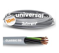 Lapp 1119203 Ölflex Classic 110 - Cable de control de PVC (10 m, 3 x 1 mm², con conductor de protección verde y amarillo, 3 G1,0 mm², cable de 3 núcleos)
