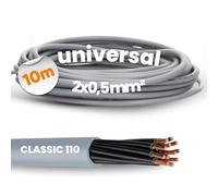 Lapp 1119752 Ölflex Classic 110 - Cable de control de PVC (10 m, 2 x 0,5 mm², sin conductor de protección verde y amarillo, cable de control de 2 conductores)