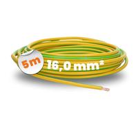 Lapp 4520006 H07V-K 16,0 mm² verde y amarillo I Cable de tierra I Conductor de protección 16 mm2 I Cable de cableado I Cable cable cable flexible I PVC Individual Cable I Cable 5 Metros Lapp 4520006