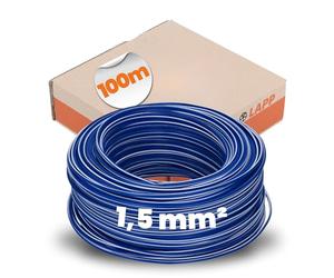 Lapp 4520921 H07V-K 1,5 mm² azul oscuro y blanco I Cable de cableado I Cable flexible I PVC individual cable I Cable trenzado 1,5 mm2 I cableado