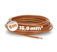 Lapp 5 m Cable H07V-K 16 mm² Marrón - Cable de Cableado Flexible de PVC | Hilo de cobre clase 5 para armarios eléctricos y máquinas. Cable trenzado monoconductor para instalación en seco.