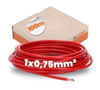 Lapp Cable de PVC 100 metros (H05V-K, 1 x 0,75 mm², 100 m), color rojo