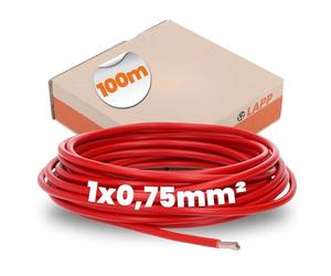 Lapp Cable de PVC 100 metros (H05V-K, 1 x 0,75 mm², 100 m), color rojo