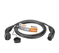 LAPP Mobility 11KW Cable de Carga de Coche eléctrico 10 m Tipo 2 Cable de Carga de Coche - IP55 Resistente al Agua Cable Tipo 2 11 KW 20 a - Cable de Carga Tipo 2 Modo 3 - Negro