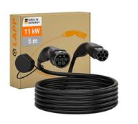 LAPP Mobility EV Cable de Carga Tipo 2, 11 kW/Liso / 20 A/Trifásico/Cable de Carga para Coches eléctricos/Modo 3 / 5m