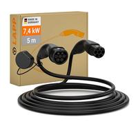 Cable de Carga para Vehículos Eléctricos Tipo 2 / 7.4kW / 32A / 5m (Negro) - LAPP