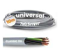 Lapp Ölflex Classic 110 - Cable de Control PVC 7G0,5 mm² - Gris 10 m | Manguera flexible resistente al aceite para máquinas y bricolaje. Hilo de cobre fino, certificado VDE y 300/500 V.