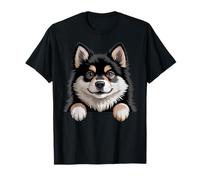 Lapphund Finlandés Divertido Peeking Pocket Puppy Lappie Dog Camiseta