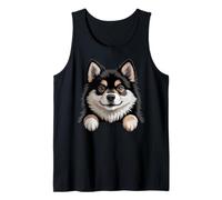 Lapphund Finlandés Divertido Peeking Pocket Puppy Lappie Dog Camiseta sin Mangas