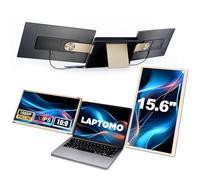Laptomo 15.6" Monitor Portátil, Pantalla Portatil Extensible, 1080P FHD Double Portable Pantalla Ordenador, Monitores with USB HDMI, Plug & Play for Windows, Mac, Chrome