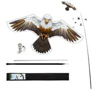 Laptony Bird Control Telescopic Bird Scarer Kite with 4m Extensible Pole Bird Repeller Kite for Garden Backyard Lawn Farm and Field (blanco)