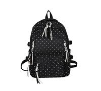 Laptop Backpack Women Polka Dot Nylon Bookbag with Pendant Middle High School Bag Students Cute Backpack for Teens Girls and Adults Travel Work College Teacher Uni School Travel