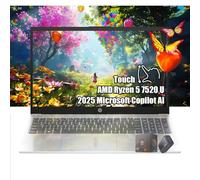 Laptop con pantalla táctil HD de 15.6 pulgadas | AMD Ryzen 5 7520U (Beat Intel i7-1165G7) | 16 GB de RAM - SSD de 512 GB | Wi-Fi 6 - Windows11 | Microsoft Copilot AI School Students College | Cargador