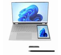 Laptop de Doble Pantalla 1920x1080 15.6 Pulgadas IPS 1280x800 7 Pulgadas IPS Pantalla Táctil 16GB Desbloqueo de Huellas Dactilares Laptop (16GB+512GB Enchufe de la UE)