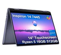 Laptop Dell Inspiron 14 2 en 1 con pantalla táctil (14 pulgadas FHD+ IPS, 16 GB DDR5 RAM, 512 GB SSD, AMD Ryzen 5 8640HS (> Intel i7-1255U)) para negocios, estudiantes, FP, retroiluminado, cámara web