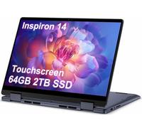 Laptop Dell Inspiron 14 2 en 1 con pantalla táctil (35.6 cm FHD+ IPS, 64GB DDR5 RAM, 2TB SSD, AMD Ryzen 5 8640HS (> Intel i7-1255U)) para negocios, estudiantes, FP, retroiluminado, cámara web FHD