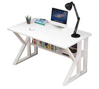 Laptop Desk Folding Computer Desk Portable for Home Office Modern Simple Writing Table PC Desk Study Table Furniture Spacious Desktop Double Storage White 120cm (White 80cm)