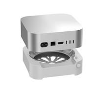 Laptop Docking Station Stand - Mini Computer Hub Mount, Durable High-Density Aluminum Build, Integrated Multi-Port Connectivity Structural System, Professional Desktop Laptop Support Tool