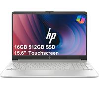 Laptop HP 15 (pantalla táctil HD de 15.6 pulgadas, Intel i3-1115G4 (Beat i5-1035G4), 16 GB de RAM, 512 GB SSD) para laptop doméstica y estudiantil, duración de la batería de 11 horas, cámara web