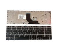 Laptop Keyboard ，Compatible For HP ，Compatible For Probook 641180-071 6560B 6565B 8560p 55011GW0020 641179-161 5012ML00-035-G 9Z.N6GSF.40S(Silver Frame US)
