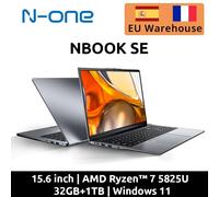 Laptop N-one Nbook SE de 15,6 pulgadas AMD Ryzen 7 5825U, 32 GB DDR4, 1 TB SSD, bisel ultradelgado, WiFi 5, batería de 57 Wh, teclado retroiluminado: perfecta para empresas