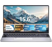 Laptop, N95 Processor(Up to 3.4GHz) Gaming Laptop 1920X1080 FHD IPS Screen,laptops Computer 16GB DDR4 512GB SSD,180°Open Angle, Fingerprint Unlock Backlit Keyboard, WiFi 5, Webcam,USB3.0,BT 4.2
