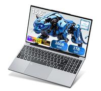 Laptop para juegos, computadora portátil de 15.6 pulgadas con procesador N150 (hasta 3.6 GHz), 16 GB de RAM 1 TB SSD, teclado retroiluminado, FHD 1920 x 1080, Win 11 Pro, WiFi 5, BT 4.2, portátiles