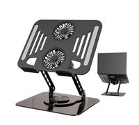 Laptop Riser - Foldable Aluminum Notebook Holder, Cooling Computer Stand | Adjustable Desk Accessory With Ergonomic Height Feature, Portable Laptop Stand For Home Bedroom Living Room Dorm Study