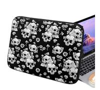 Laptop Sleeve, Skull Design Computer Cover, 15.55x11.61x0.87 Inches Waterproof Portable Laptop Bag with Zipper, Lightweight Notebook Carrying Case for Women Men Travel and Office Use