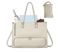 Laptop Tote Bag - Large Capacity PU Handbag, Stylish Women's Work Bag with Multiple Compartments Durable PU Material Lightweight Design for Phone Tablet Books Lunch Essentials, Ideal for College Schoo