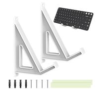 Laptop Wall Mounts Shelf, Keyboard Wall Mount Hanger Display, Adjustable Computer Bracket, Bedside Storage for Electronics, Art, Books, Frames, Pictures, Routers, Home, Dorm Rooms, Small Spaces