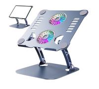 Laptopständer Mit Lüfter, - Klappbares -Kühlpad Externe Lüfter | Höhenverstellbares -Doppellüfter-Metallkühlpad, Anhebbarer - Für Das Heimgeschäft