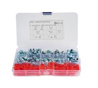LAPYAPPE 140piezas Boquillas de Engrase Hidráulicas Hexagonales Caja Plástica Resistente con Tapa Antipolvo Zincado Resistente Altas Temperaturas para Mantenimiento Industrial