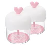 LAPYAPPE 2 Piezas Dispensador de Espuma Transparente de Plástico, Diseño Corazón, Rosa, para Lavado Facial, Rápido y Cremoso, Uso en Casa y Viajes