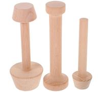 LAPYAPPE 3piezas Moldes de Madera para Tartas Doble Cara Tamper de Masa para Tartas de Huevo y Repostería Casera Grande Mediano y Pequeño