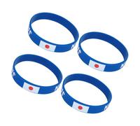 LAPYAPPE 4 Piezas Pulsera De Silicona Con De País Pulseras De Silicona Azul Con De Japón Muñequeras De Fútbol Pulseras Para Eventos Banda De Mano De Goma Para Eventos
