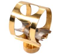 LAPYAPPE Abrazadera de Latón Dorada para Saxofón Alto Clip Ajustable para Boquilla, Soporte Estable y Sujeción Confiable para Instrumentos de Viento