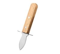 LAPYAPPE Abridor de Ostras con Mango Ergonómico para Uso en Cenas y Soporte de Madera Seguro de Acero Inoxidable y Barbacoas de Mariscos