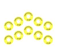 LAPYAPPE Anillo de Parada de Emergencia Industrial 22 Mm, Señal de Botón Pulsador Amarillo de Pvc Resistente, 10 Piezas para Reemplazo y Señalización de Seguridad en Entornos Industriales