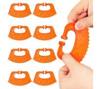 LAPYAPPE Anillos Nariz de Vaca de Plástico Naranja, 10 Piezas, Herramienta Agrícola para Destete de Terneros, Pinzas Resistentes para Manejo de Ganado en Granja