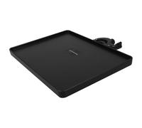 LAPYAPPE Bandeja de Sonido Negra Abrazadera para Soporte de Micrófono y Atril Musical, Altura Regulable, Diseño Bordes Elevados para Sostener Gadgets