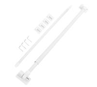 LAPYAPPE Barra de Cortina Extensible de Plástico Blanco Gancho Adhesivo, sin Taladro ni Tornillos, 2 Piezas para Ventanas y Dormitorio, Fácil de Instalar y Desmontar