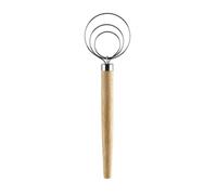 LAPYAPPE Batidor de y Varillas de Acero Inoxidable Mango de Madera de Roble 2 Piezas Ergonómicas para Hornear y Cocinar Pasta