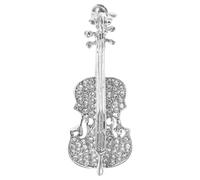 LAPYAPPE Broche de Violín Broches de Instrumentos de Aleación Gemas de Imitación Color Plata para Faldas y Sombreros, Salidas Casuales y Eventos Formales, Mujer y Hombre