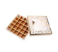 LAPYAPPE Caja de Chocolate Beige 25 Compartimentos, Caja de Embalaje Vacía Ventana Transparente para Dulces, Adecuado para Fiestas, Cumpleaños y San Valentín
