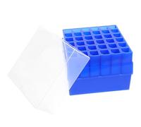 LAPYAPPE Caja para Tubos de Ensayo de Plástico Azul 36 Orificios, Soporte Ligero para Tubos de 10ml y 15ml, Adecuado para Laboratorio y Centro de Investigación