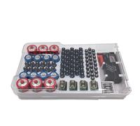 LAPYAPPE Estuche Organizador de Baterías Portátil Blanco Probador Integrado, Soporte de Almacenamiento para Pilas Aa, Aaa y Botón, Comprobador de Pilas para Uso Doméstico y Profesional