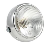 LAPYAPPE Faro Delantero Retro Redondo para Motocicleta Cubierta de Vidrio Blanco Electrolítico, Luz de Conducción Exterior Resistente al Agua y Haz Brillante para Uso Nocturno
