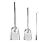 LAPYAPPE Juego de Utensilios para Chimenea de Acero Pala para Cenizas y Gancho de Fuego, Diseño Elegante en Color Plata para Uso en Chimeneas Interiores